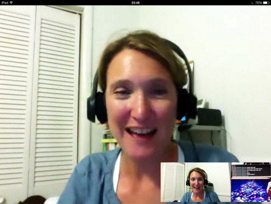 ScreenCap of Molly Ross and Vanessa Blaylock in a google hangout