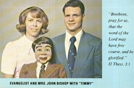 photo of a husband & wife & ventriloquist dummy
