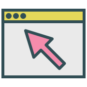 Icon of cursor pointing in a browser
