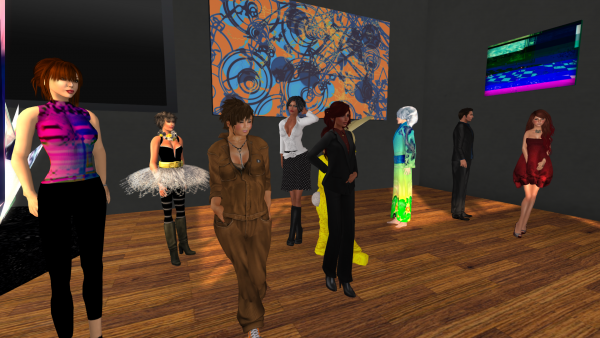 Artists and attendees at the opening.